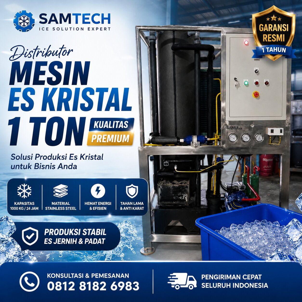 Distributor Mesin Es Kristal 1 Ton Kualitas Premium